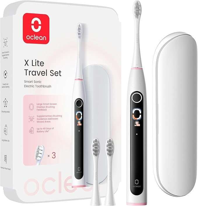 Escova de dentes elétrica Oclean ligada ao smartphone, promovendo uma escovagem mais consciente e eficaz.